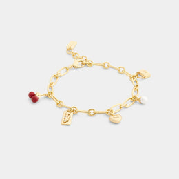 Cherry And Heart Charm Bracelet