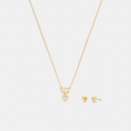 Signature Heart Pendant Necklace And Earrings Set