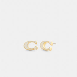 Enamel Signature Stud Earrings