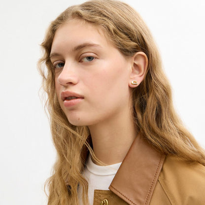 Enamel Signature Stud Earrings