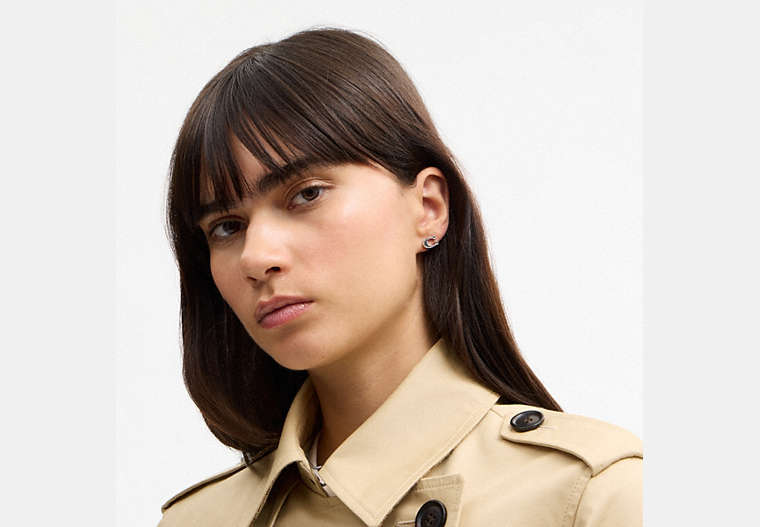 Enamel Signature Stud Earrings