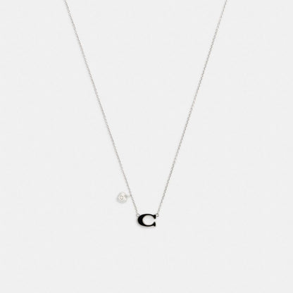 Enamel Signature Heart Charm Pendant Necklace