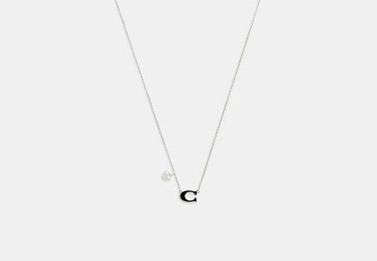 Enamel Signature Heart Charm Pendant Necklace