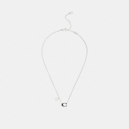 Enamel Signature Heart Charm Pendant Necklace