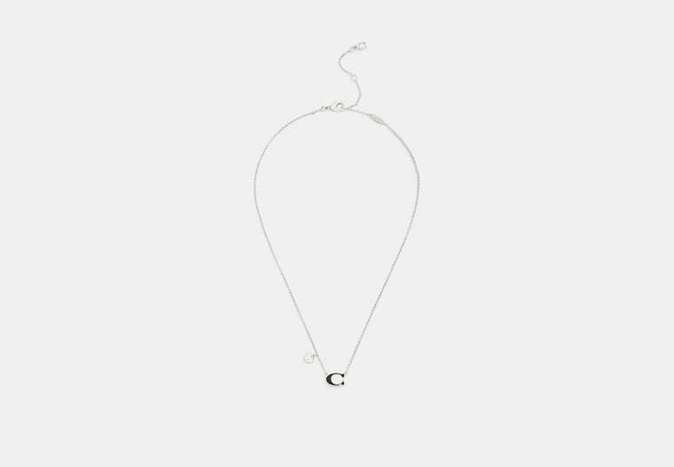 Enamel Signature Heart Charm Pendant Necklace