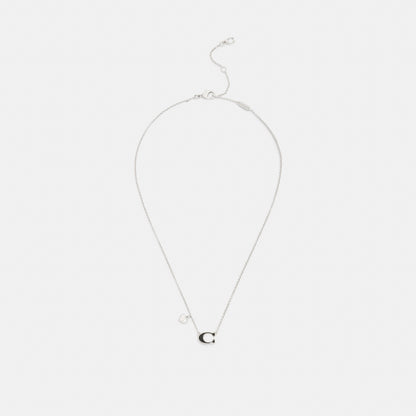Enamel Signature Heart Charm Pendant Necklace