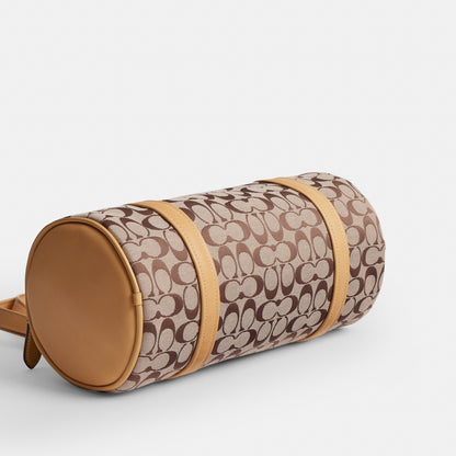Kisslock Barrel Bag In Signature Jacquard