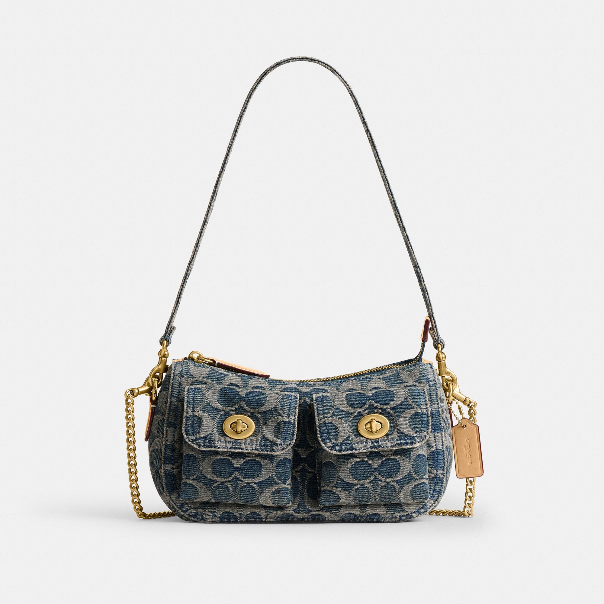 Twin Turnlock Waverly Bag In Signature Regenerative Cotton Denim
