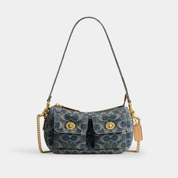 Twin Turnlock Waverly Bag In Signature Regenerative Cotton Denim