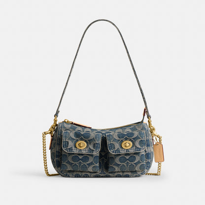 Twin Turnlock Waverly Bag In Signature Regenerative Cotton Denim