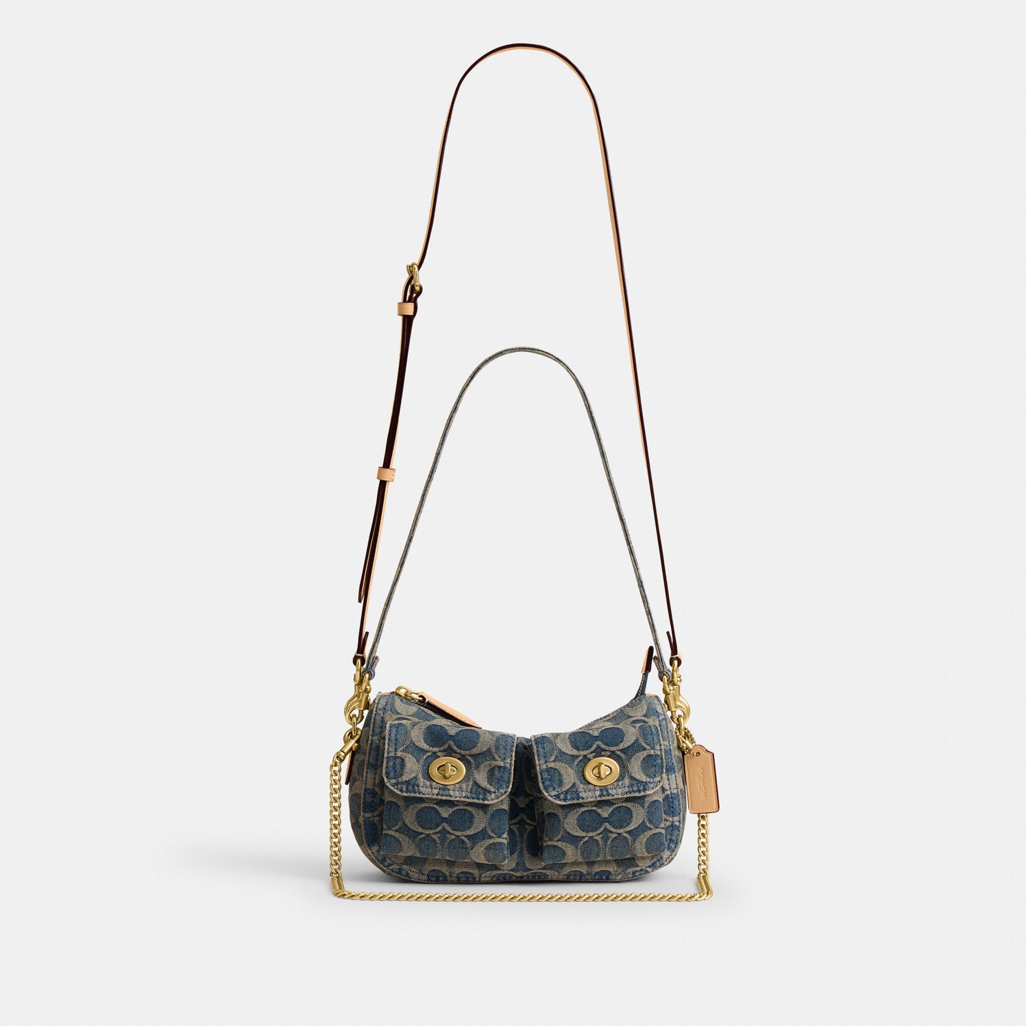 Twin Turnlock Waverly Bag In Signature Regenerative Cotton Denim