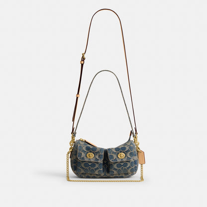 Twin Turnlock Waverly Bag In Signature Regenerative Cotton Denim
