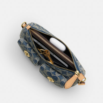 Twin Turnlock Waverly Bag In Signature Regenerative Cotton Denim