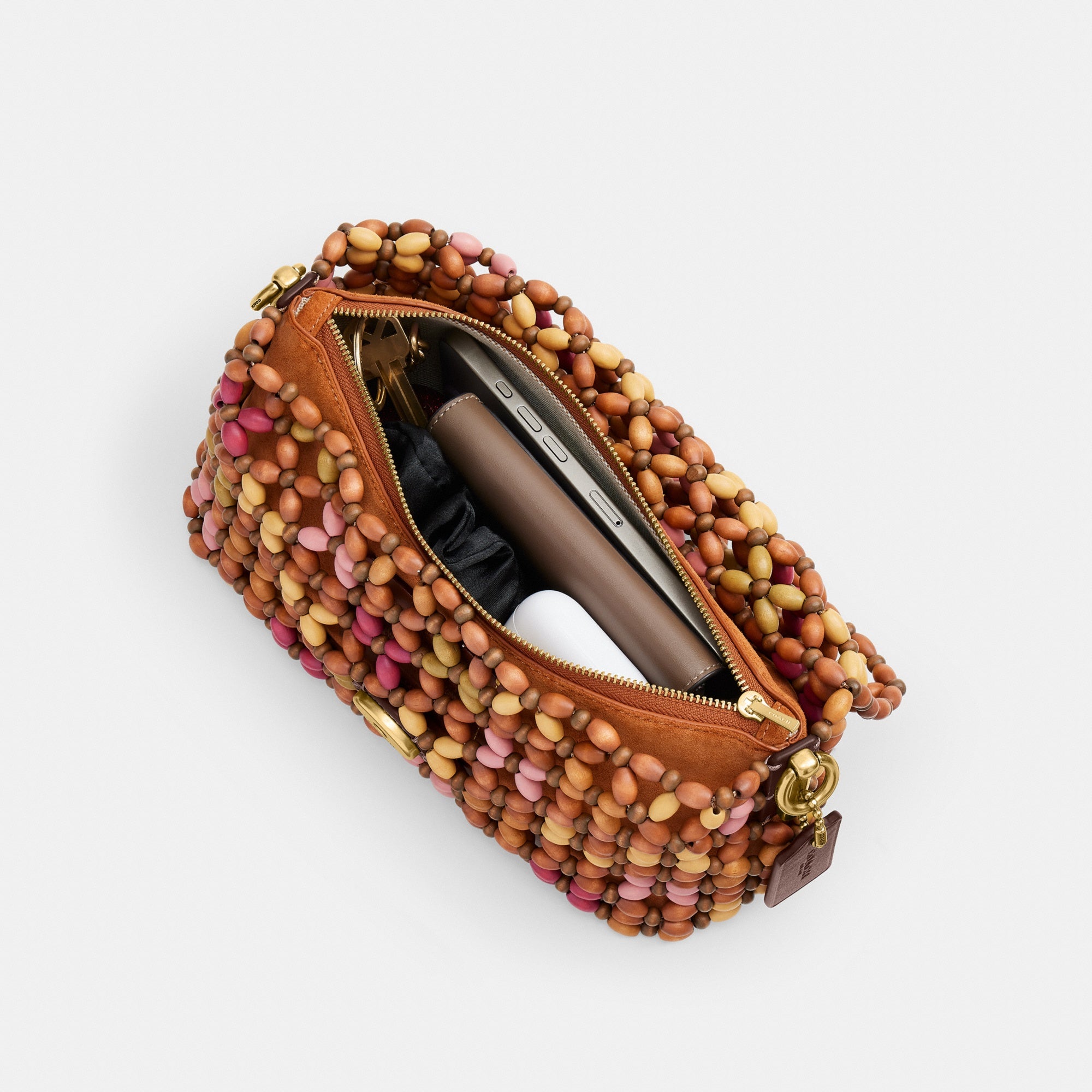 Tabby Shoulder Bag 26 With Wooden Beading