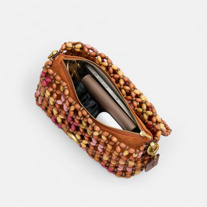 Tabby Shoulder Bag 26 With Wooden Beading