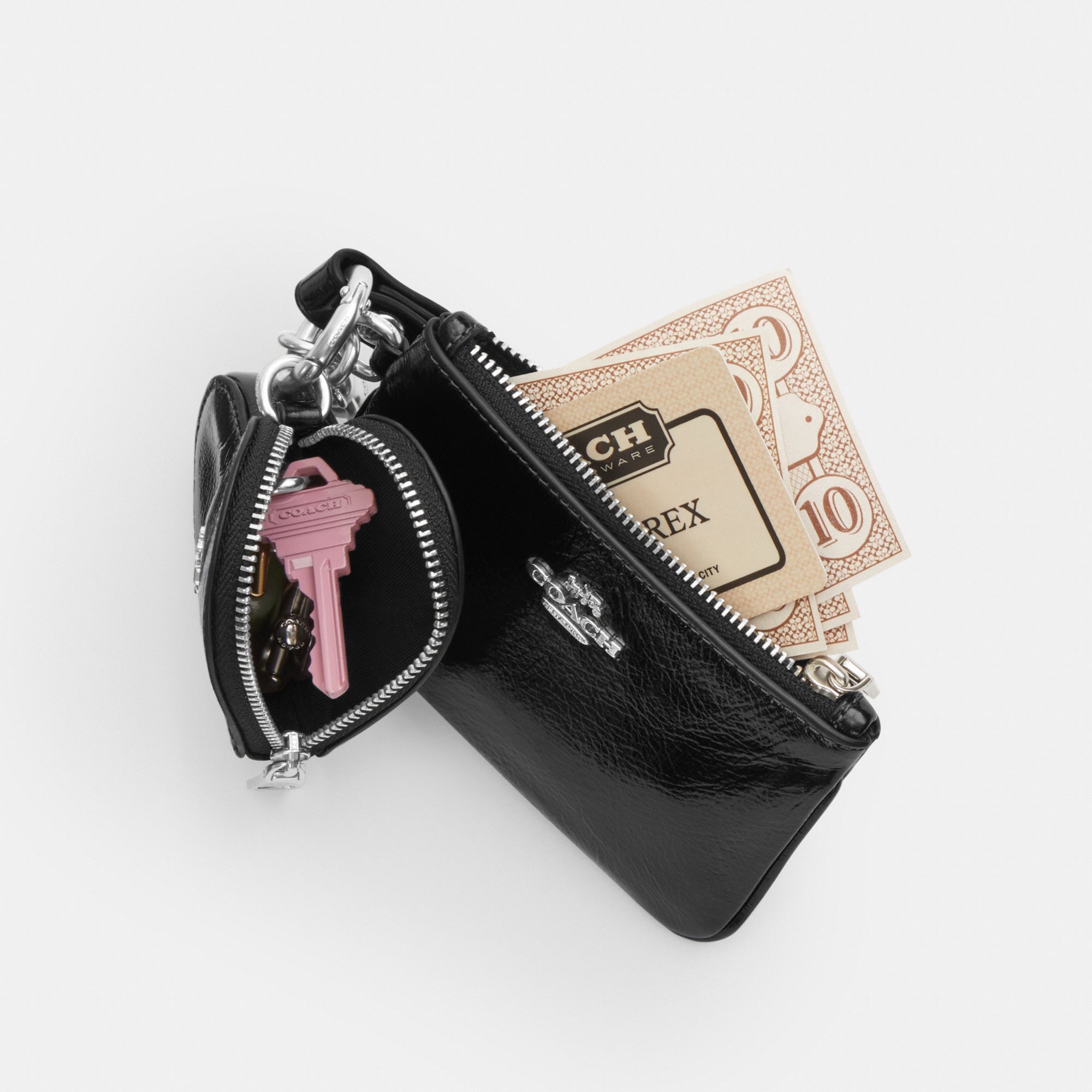 Wristlet And Heart Pouch With Charm