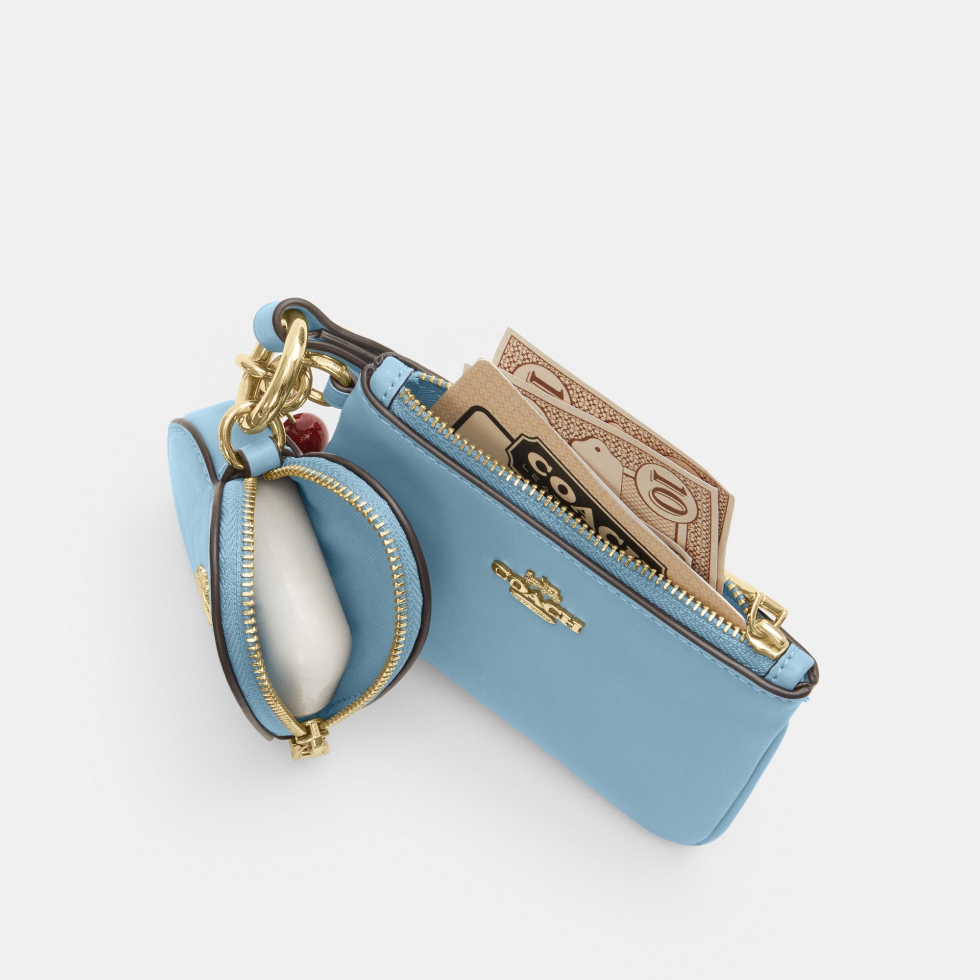Wristlet And Heart Pouch With Charm