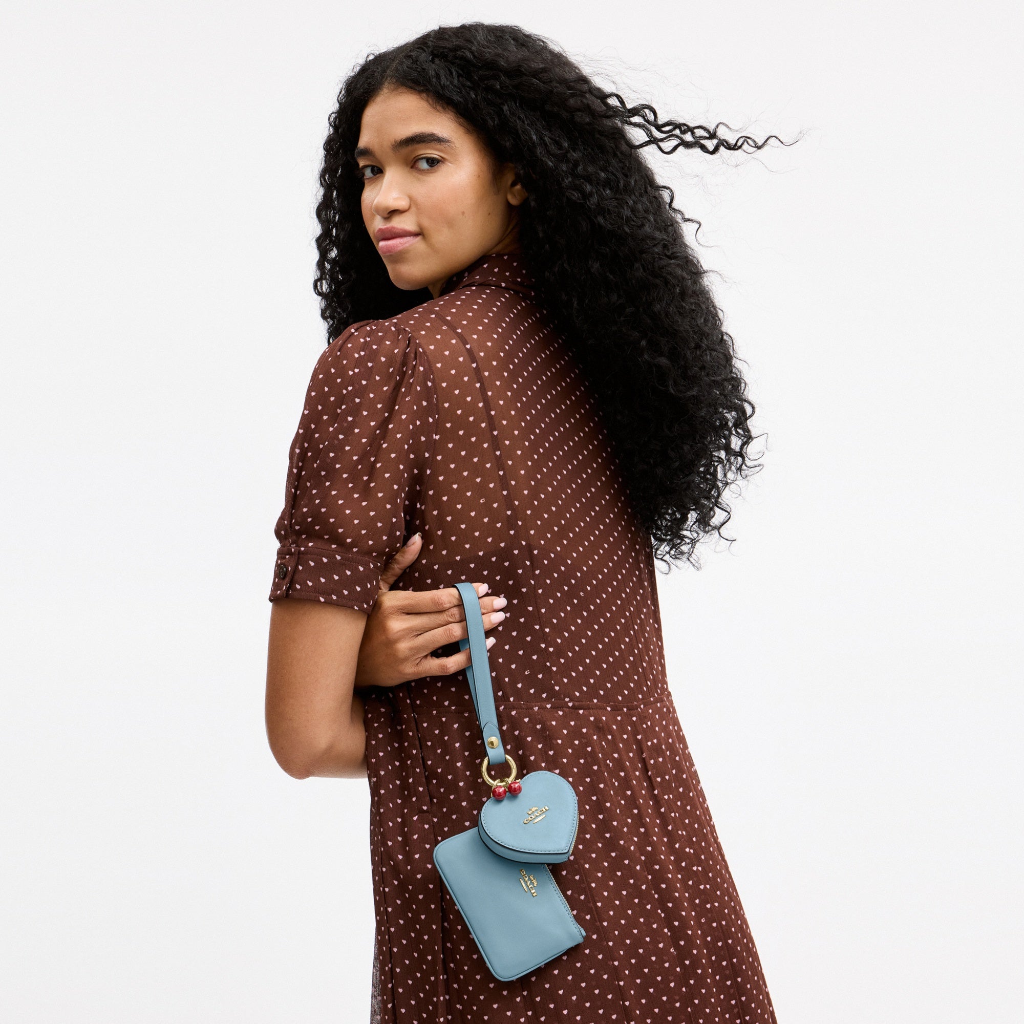 Wristlet And Heart Pouch With Charm