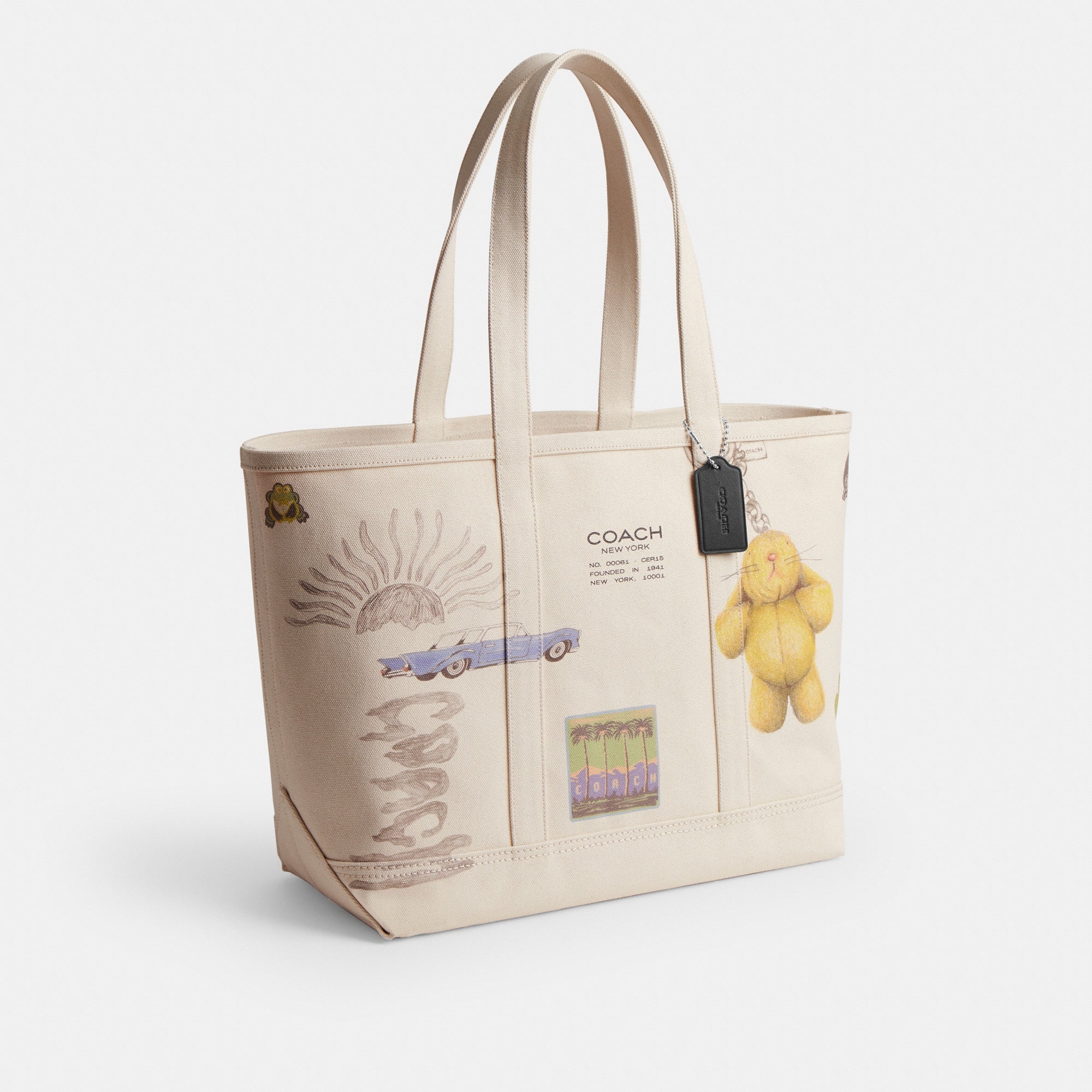 Utility Tote With Sketch Print
