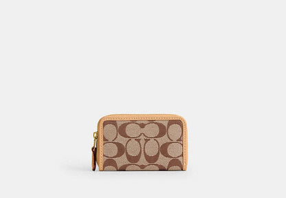 Essential Small Zip Around Card Case In Signature Jacquard
