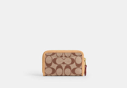 Essential Small Zip Around Card Case In Signature Jacquard