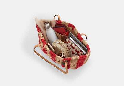 City Tote Bag With Stripes And Charm