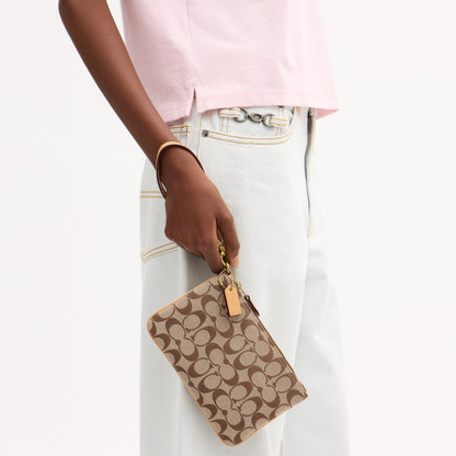Essential Small Wristlet In Signature Jacquard