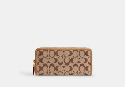 Essential Slim Accordion Zip Wallet In Signature Jacquard