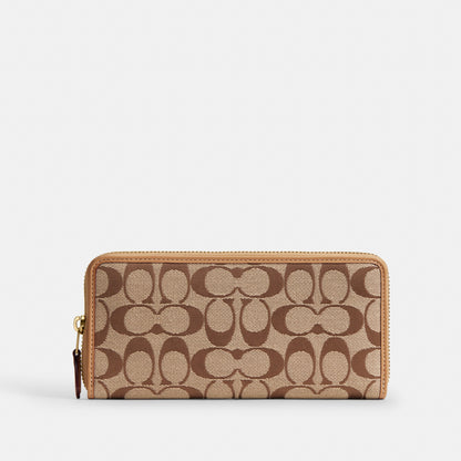 Essential Slim Accordion Zip Wallet In Signature Jacquard