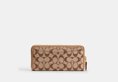 Essential Slim Accordion Zip Wallet In Signature Jacquard