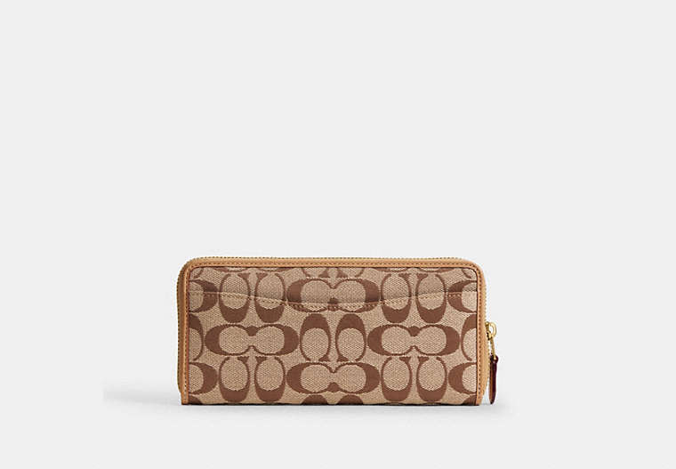 Essential Slim Accordion Zip Wallet In Signature Jacquard