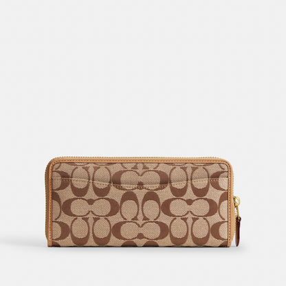 Essential Slim Accordion Zip Wallet In Signature Jacquard