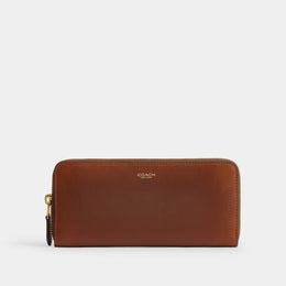 Slim Accordion Zip Wallet In Loved Leather