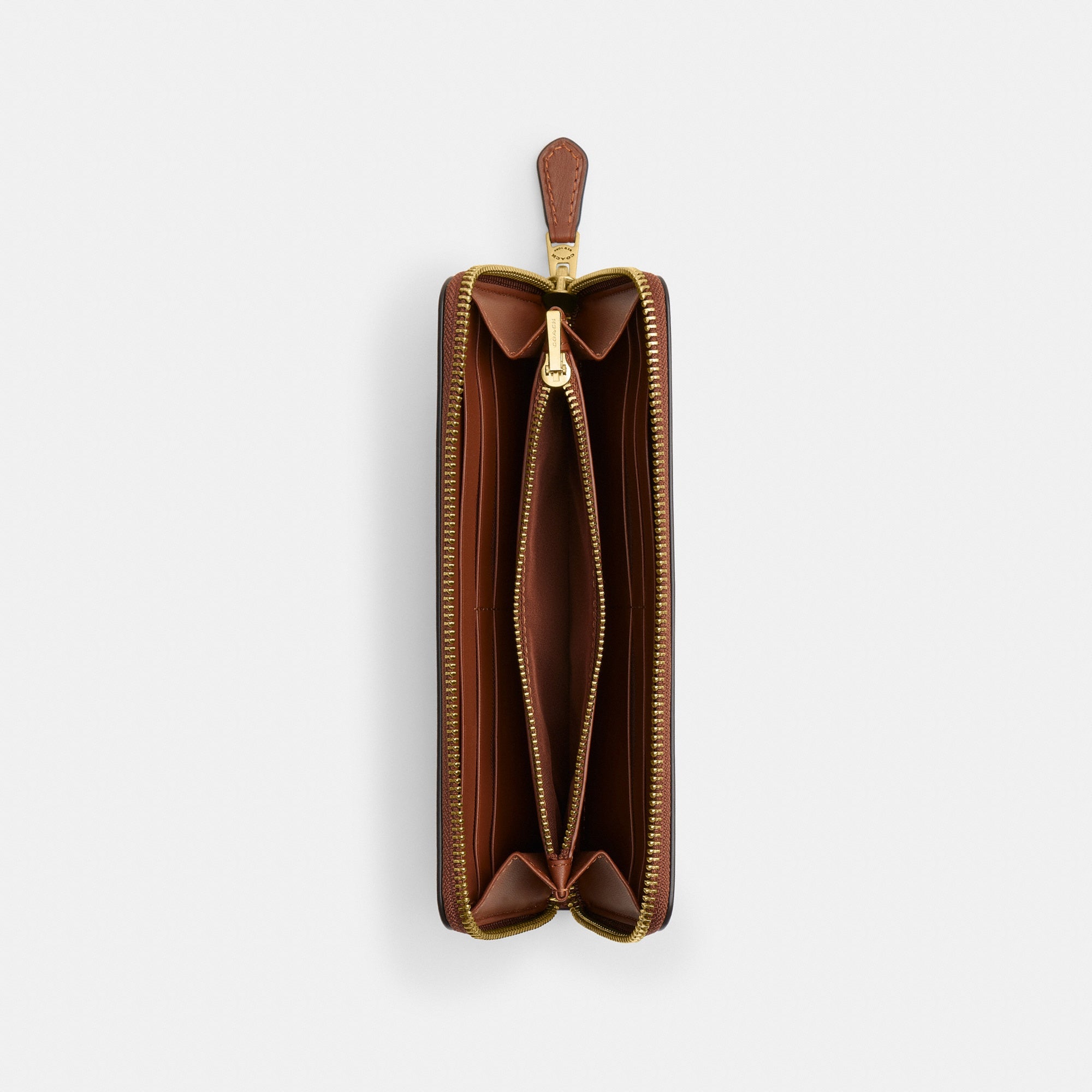 Slim Accordion Zip Wallet In Loved Leather