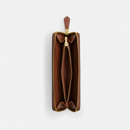 Slim Accordion Zip Wallet In Loved Leather