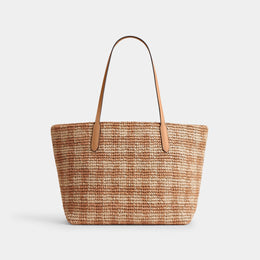 City Tote Bag With Gingham Print