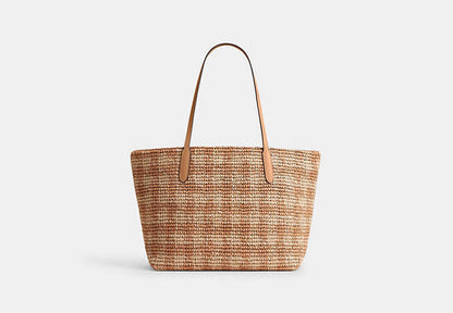 City Tote Bag With Gingham Print