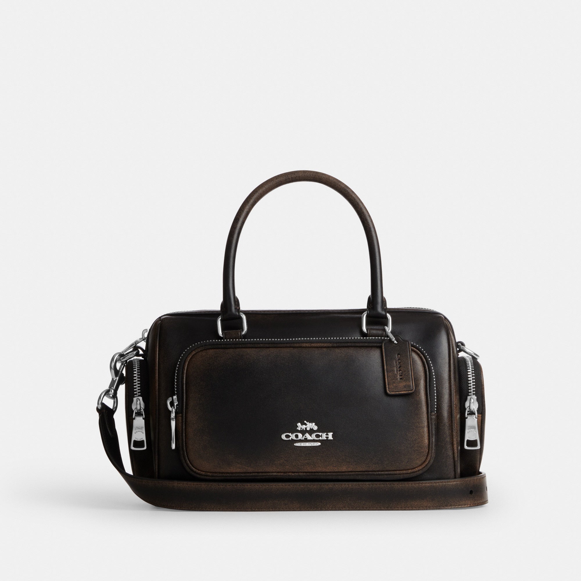 Rowan Satchel Bag With Pockets In Loved Leather
