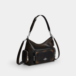 Laurel Shoulder Bag With Pockets In Loved Leather