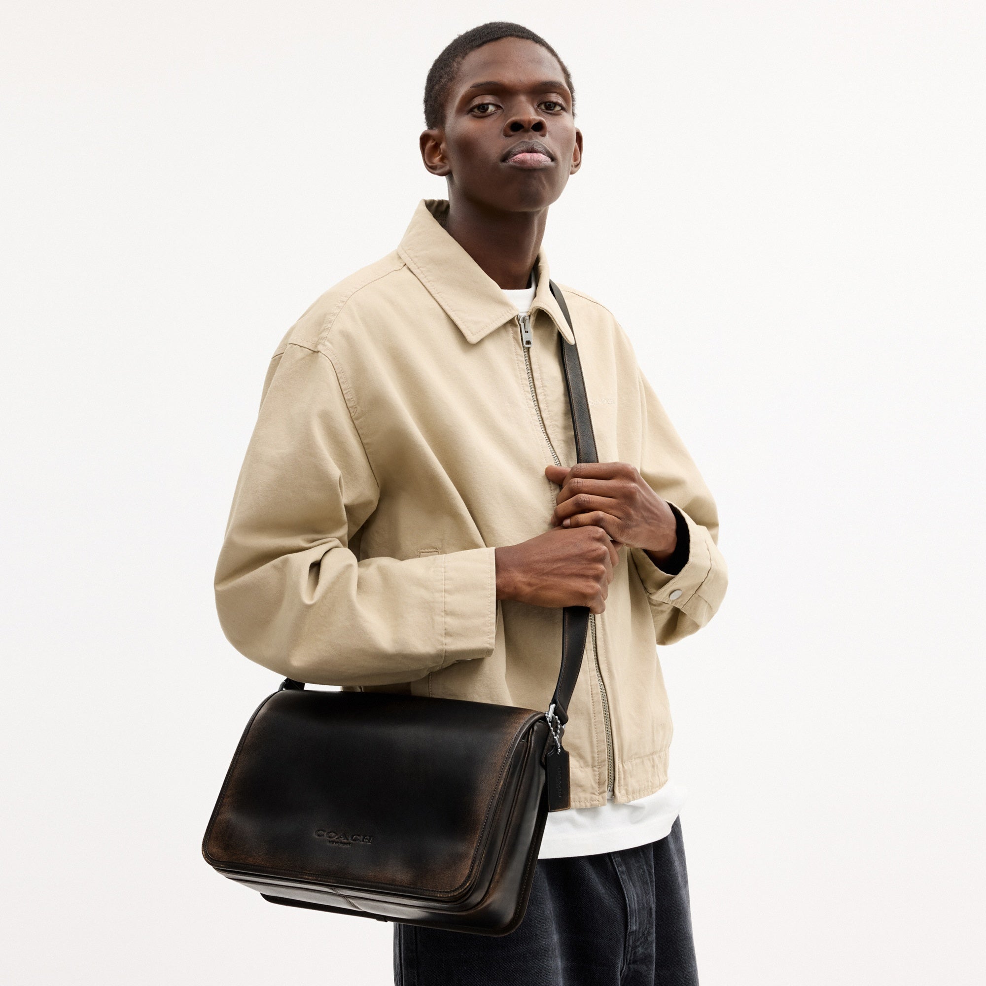 Colby Messenger Bag 32 In Loved Leather