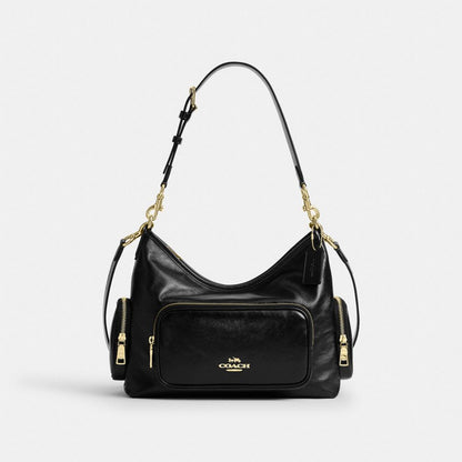 Laurel Shoulder Bag With Pockets In Loved Leather