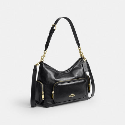 Laurel Shoulder Bag With Pockets In Loved Leather