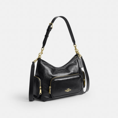 Laurel Shoulder Bag With Pockets In Loved Leather