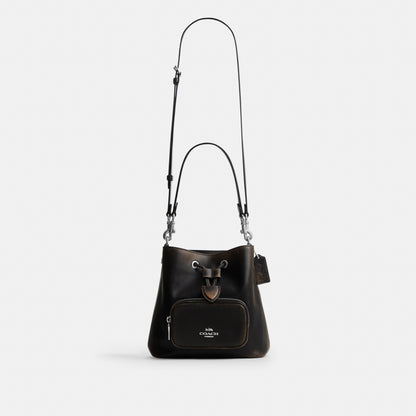 Rowan Bucket Bag With Pocket In Loved Leather