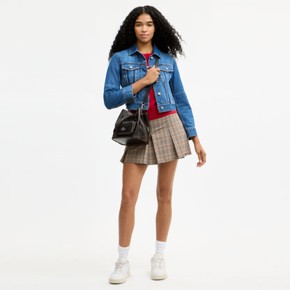 Rowan Bucket Bag With Pocket In Loved Leather