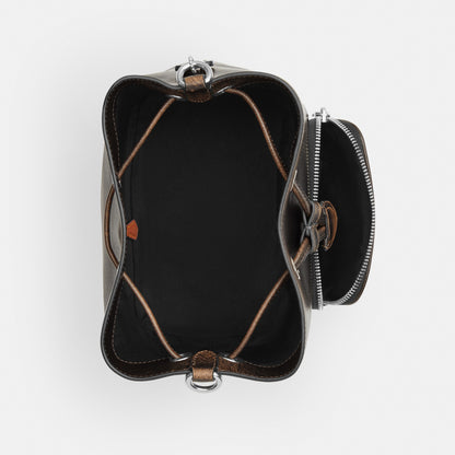 Rowan Bucket Bag With Pocket In Loved Leather