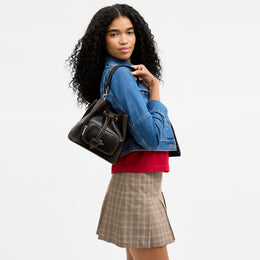 Rowan Bucket Bag With Pocket In Loved Leather