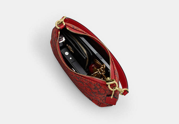 Teri Shoulder Bag In Signature Beaded Satin