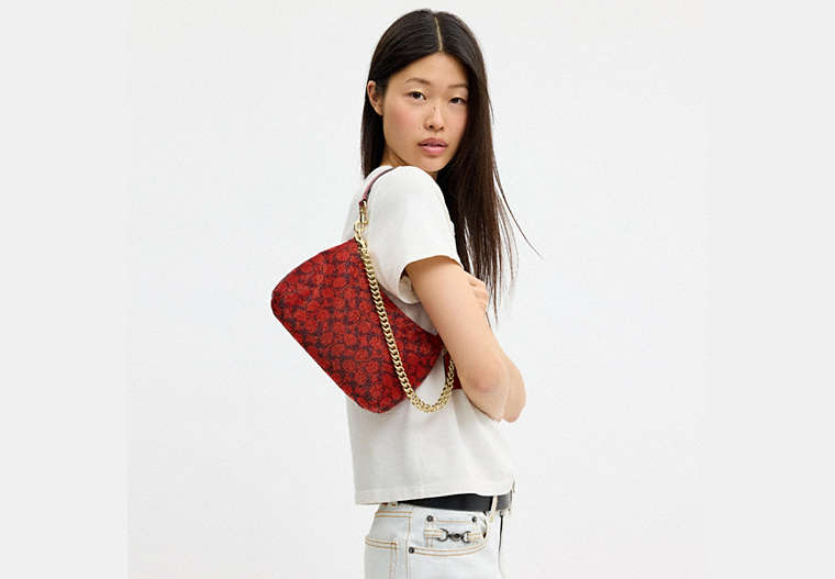 Teri Shoulder Bag In Signature Beaded Satin