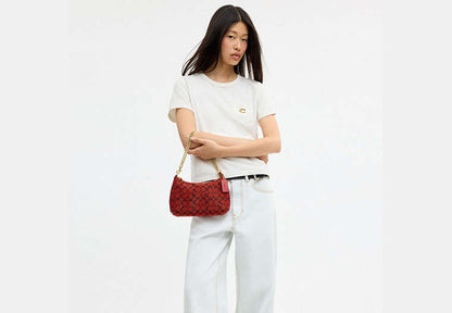 Teri Shoulder Bag In Signature Beaded Satin